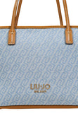 LIU JO ACC1 Borsa shopping bag con logo all over polvere