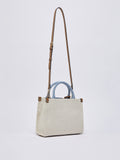 LIU JO ACC1 Borsa shopping small in tessuto con banda laterale beige