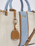 LIU JO ACC1 Borsa shopping small in tessuto con banda laterale beige