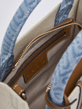 LIU JO ACC1 Borsa shopping small in tessuto con banda laterale beige