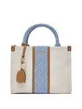 LIU JO ACC1 Borsa shopping small in tessuto con banda laterale beige