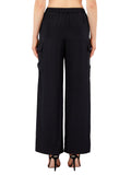 LIU JO BEACHWEAR Pantaloni cargo a gamba larga nero