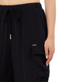 LIU JO BEACHWEAR Pantaloni cargo a gamba larga nero