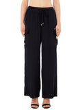 LIU JO BEACHWEAR Pantaloni cargo a gamba larga nero