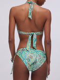 LIU JO BEACHWEAR Triangolo solo pezzo di sopra fantasia verde chiaro