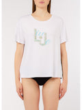 T-shirt con inserti bandana sul retro e logo