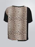 LIU JO BEACHWEAR T-shirt nero e leopard nero