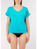 T-shirt a v con applicazioni