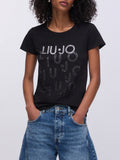 LIU JO BEACHWEAR T-shirt loghi nero