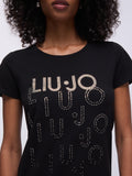 LIU JO BEACHWEAR T-shirt loghi nero