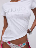 LIU JO BEACHWEAR T-shirt loghi BIANCO MLT