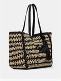 LIU JO BEACHWEAR Borsa mare logo BEIGE/NERO