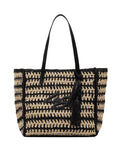 LIU JO BEACHWEAR Borsa mare logo BEIGE/NERO