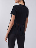 LIU JO BLACK Maglia con frange nero