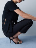 LIU JO BLACK Maglia con frange nero