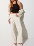 LIU JO BLACK Pantalone gessato beige