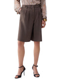LIU JO BLACK Bermuda in tessuto mélange marrone