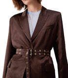 LIU JO BLACK Giacca con cintura CIOCCOLATO