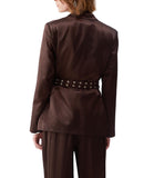 LIU JO BLACK Giacca con cintura CIOCCOLATO