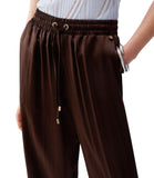 LIU JO BLACK Pantalone con laccio palazzo CIOCCOLATO