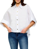LIU JO BLACK Camicia over manica 3/4 bianco