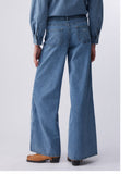 LIU JO BLUE DENIM Jeans wide leg con ricami DENIM