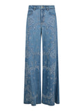 LIU JO BLUE DENIM Jeans wide leg con ricami DENIM