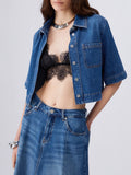 LIU JO BLUE DENIM Camicia in denim cropped DENIM