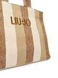 LIU JO SOFT ACC1 Borsa a righe sabbia