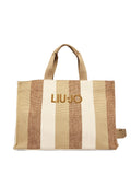 LIU JO SOFT ACC1 Borsa a righe sabbia