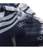 LIU JO SOFT ACC1 Stola fantasia con logo blu