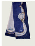 LIU JO SOFT ACC1 Stola fantasia con logo blu