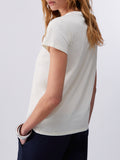 LIU JO SPORT T-shirt con logo strass latte