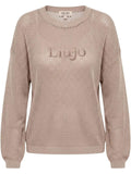 LIU JO SPORT Maglia traforata con logo cipria