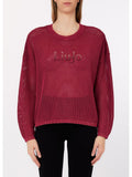 LIU JO SPORT Maglia traforata logo rosso