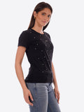 LIU JO SPORT T-shirt basic con applicazioni nero