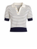 LIU JO SPORT Polo a righe mezza manica B.CO/BLU