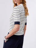 LIU JO SPORT Polo a righe mezza manica B.CO/BLU