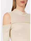 LIU JO SPORT Maglia con dettagli in velo beige