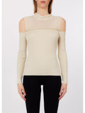 LIU JO SPORT Maglia con dettagli in velo beige