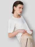 LIU JO SPORT T-shirt con pennellate di colore bianco