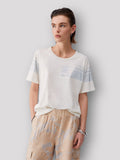 LIU JO SPORT T-shirt con pennellate di colore bianco
