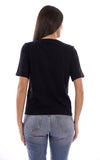 LIU JO SPORT T-shirt scollo V con strass nero