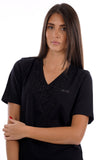 LIU JO SPORT T-shirt scollo V con strass nero