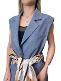 LIU JO WHITE Gilet da completo con foulard BLU SCURO