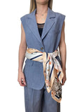 LIU JO WHITE Gilet da completo con foulard BLU SCURO