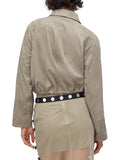 LIU JO WHITE Giacca cropped bomber beige