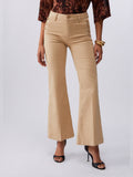 LIU JO WHITE Pantaloni a zampa con bottoni beige
