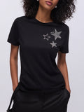 LIU JO WHITE T-shirt con stelle strass nero