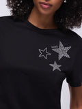 LIU JO WHITE T-shirt con stelle strass nero